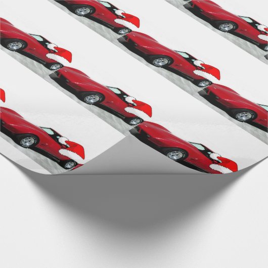 Kerstmis 1979 Rood Corvette Cadeaupapier (Hoek)