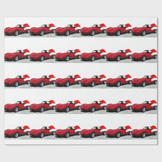 Kerstmis 1979 Rood Corvette Cadeaupapier (Vlak)