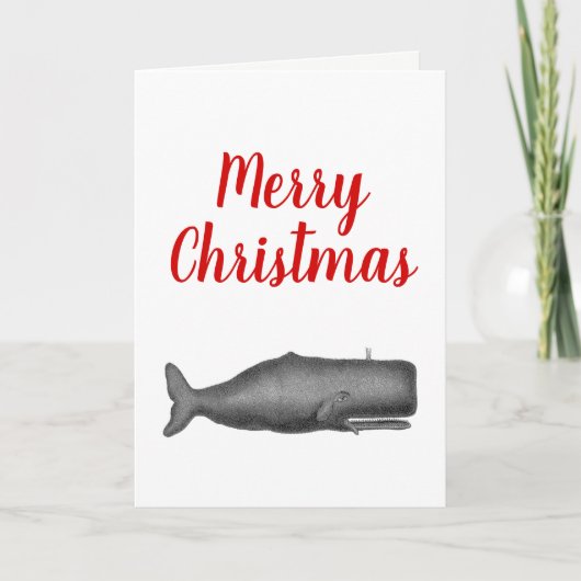 Kerstmis  19e eeuw gestileerde walvis #1 N Feestdagen Kaart (Voorkant)