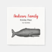 Kerstmis  19e eeuw gestileerde walvis #1 N Servetten (Voorkant)