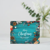 Kerstmis 1 feestdagenkaart (Staand voorkant)