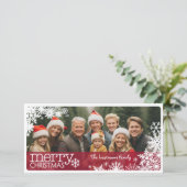 Kerstmis 1 Foto - Bekleed in Snowflakes Feestdagenkaart (Staand voorkant)