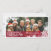 Kerstmis 1 Foto - Bekleed in Snowflakes Feestdagenkaart (Voorkant)