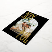 Kerstmis 1 foto boog goud folie feestdagenkaart (Gedraaid)