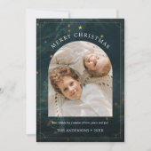 Kerstmis 1 Foto Boog Rustieke kerstboom Feestdagenkaart (Voorkant)