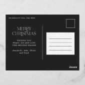 Kerstmis 1 foto botanische bloem folie feestdagen briefkaart (Achterkant)