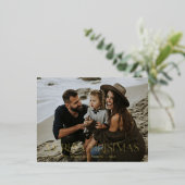 Kerstmis 1 foto botanische bloem folie feestdagen briefkaart (Staand Voorkant)