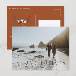 Kerstmis 1 foto botanische florale briefkaart