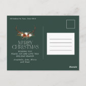 Kerstmis 1 foto botanische florale vlek groen briefkaart (Achterkant)