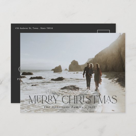 Kerstmis 1 foto botanische vlek briefkaart (Voorkant / Achterkant)