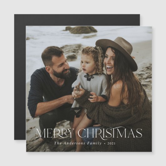 Kerstmis 1 foto botanische zwarte feestdag (Voorkant / Achterkant)