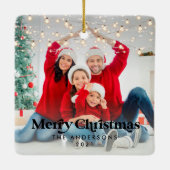 Kerstmis 1 foto draait licht modern keramisch ornament (Achterkant)