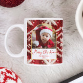 Kerstmis 1 foto Elegant Feestelijk Script Mok