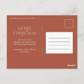Kerstmis 1 foto terracotta moderne typografie briefkaart (Achterkant)