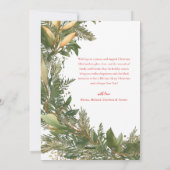Kerstmis 1 foto Waterverf Botanische Elegant Feestdagenkaart (Achterkant)