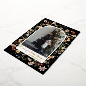 Kerstmis 1 Fotoplein Botanical Floral Real Gold Folie Feestdagenkaart (Gedraaid)