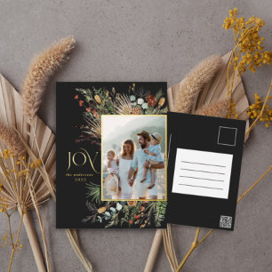 Kerstmis 1 foto's van botanische flora folie feestdagen briefkaart