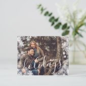 Kerstmis 1 Fotovakantie Briefkaart Snowflake Ice (Staand voorkant)