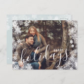 Kerstmis 1 Fotovakantie Briefkaart Snowflake Ice (Voorkant / Achterkant)