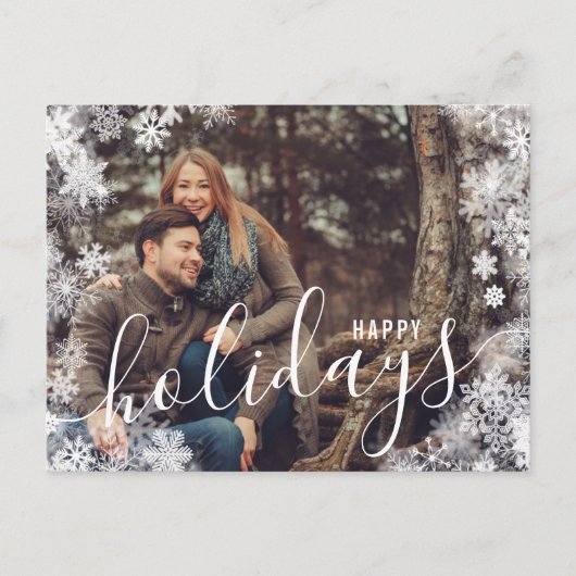 Kerstmis 1 Fotovakantie Briefkaart Snowflake Ice (Voorkant)