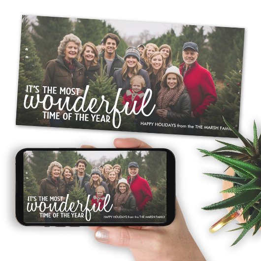 Kerstmis 1 horizontale of panoramische foto - Wond Feestdagenkaart