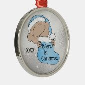 Kerstmis 1 kerstlicht blauw ornament (Rechts)