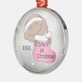 Kerstmis 1 kerstlicht roze versiering metalen ornament (Links)