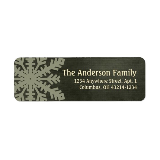 Kerstmis 1: Snowflake 2e Return Address Labels (Voorkant)