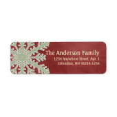 Kerstmis 1: Snowflake 3c Retouradreslabels Etiket (Voorkant)