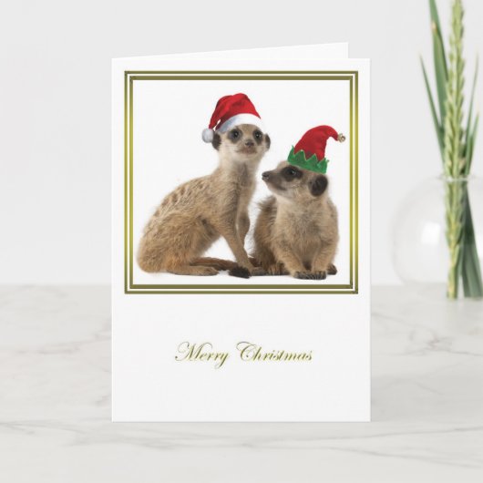 Kerstmis 1 van Meerkat Feestdagen Kaart (Voorkant)