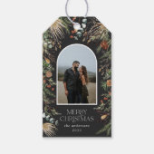 Kerstmis 1 waterverf botanische flora cadeaulabel (Voorkant)