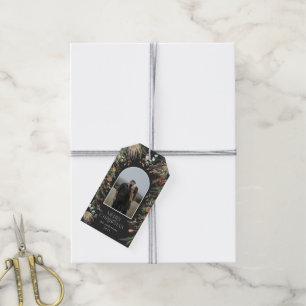 Kerstmis 1 waterverf botanische flora cadeaulabel