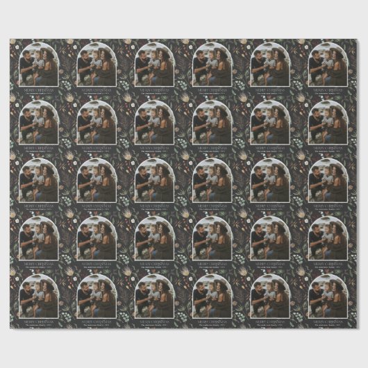 Kerstmis 1 waterverf botanische flora cadeaupapier (Vlak)