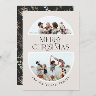 Kerstmis 1 waterverf botanische flora feestdagenkaart