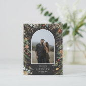 Kerstmis 1 waterverf botanische flora feestdagenkaart (Staand voorkant)