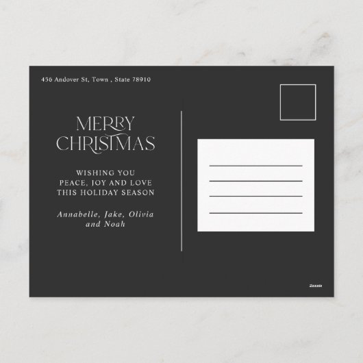 Kerstmis 1 waterverf botanische flora feestdagenkaart (Achterkant)