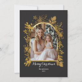 Kerstmis 1 waterverf botanische flora feestdagenkaart