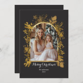 Kerstmis 1 waterverf botanische flora feestdagenkaart (Voorkant / Achterkant)