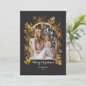 Kerstmis 1 waterverf botanische flora feestdagenkaart (Staand voorkant)