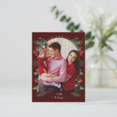 Kerstmis 1 waterverf botanische flora feestdagenkaart (Staand voorkant)