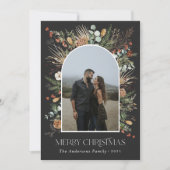 Kerstmis 1 waterverf botanische flora feestdagenkaart (Voorkant)