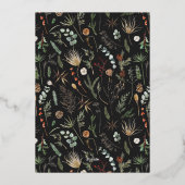 Kerstmis 1 waterverf botanische flora folie feestdagenkaart (Achterkant)