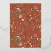 Kerstmis 1 waterverf botanische flora folie feestdagenkaart (Achterkant)