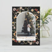 Kerstmis 1 Waterverf van de Fotoboog Botanische Fl Feestdagenkaart (Staand voorkant)