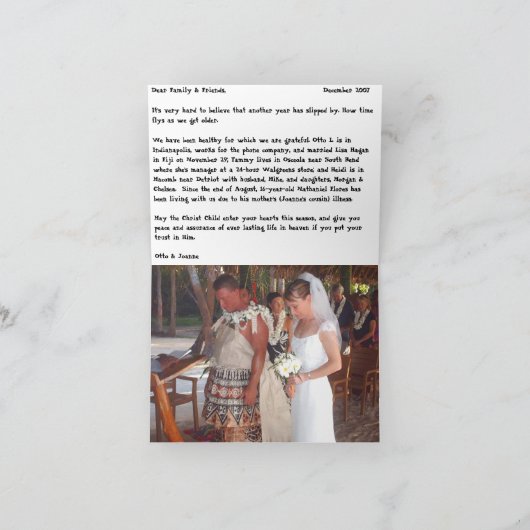 Kerstmis 2007 feestdagen kaart (Binnen)