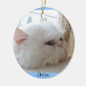 Kerstmis 2011 Dream met Kat Keramisch Ornament (Links)