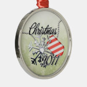 Kerstmis 2011 Label van snoepriet Metalen Ornament (Rechts)