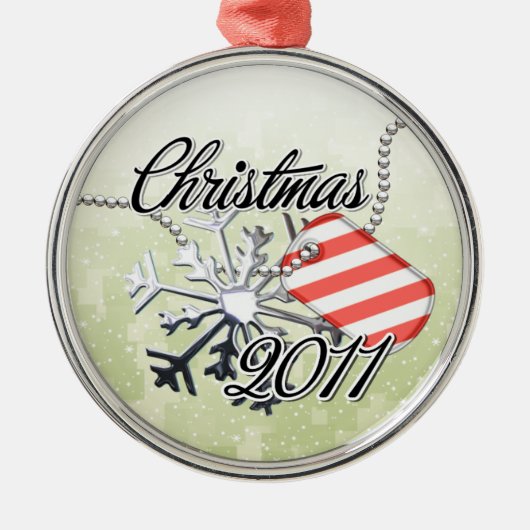 Kerstmis 2011 Label van snoepriet Metalen Ornament (Voorkant)