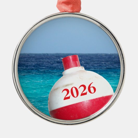 Kerstmis 2012 Vist Bobber-versiering Metalen Ornament (Voorkant)