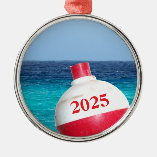 Kerstmis 2012 Vist Bobber-versiering Metalen Ornament (Voorkant)